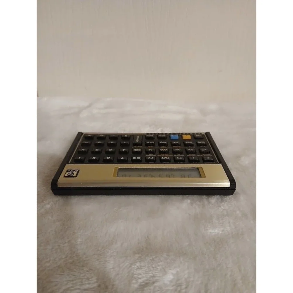 Vintage Hewlett Packard HP-12C Programmable Financial Calculator Works Gold Tone